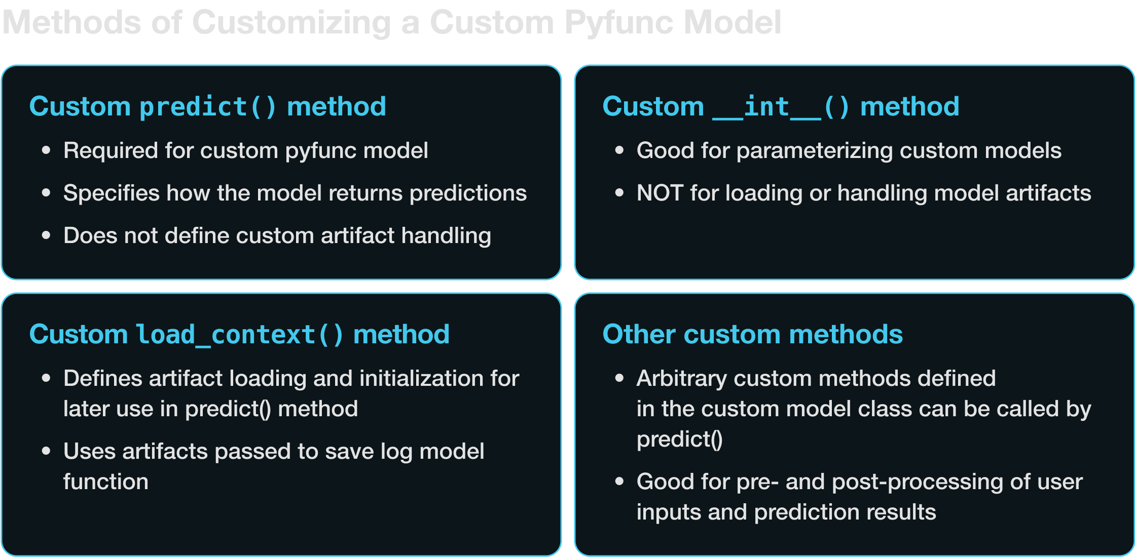 Pyfunc model customization