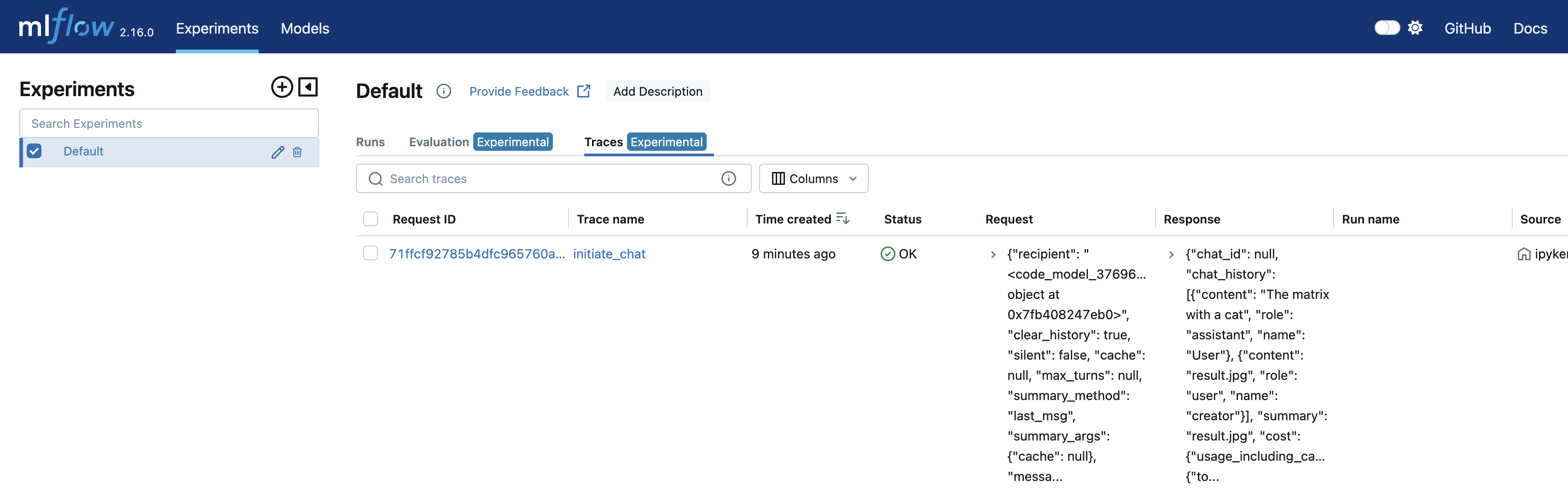 The MLflow Tracing UI