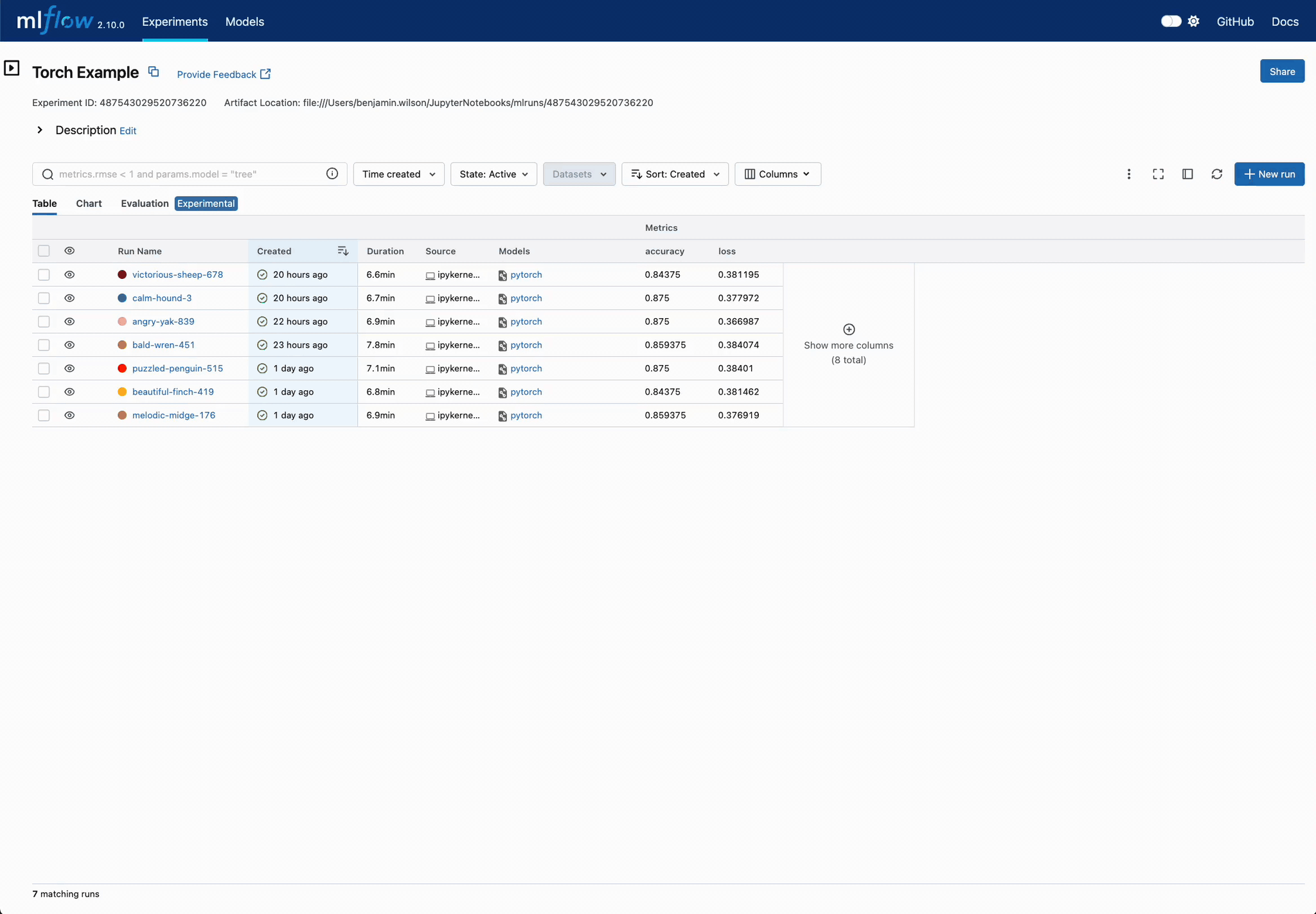 Deep Learning Training Comparison